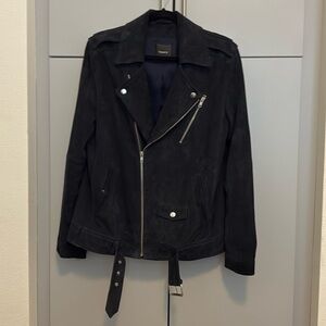 Theory Suede Leather Moto Jacket